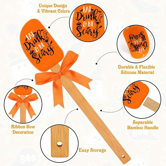 Silicone Spatula Set of 3 Decor Kitchen Home Baking Mixing Supplies Halloween - Picture 3 of 6